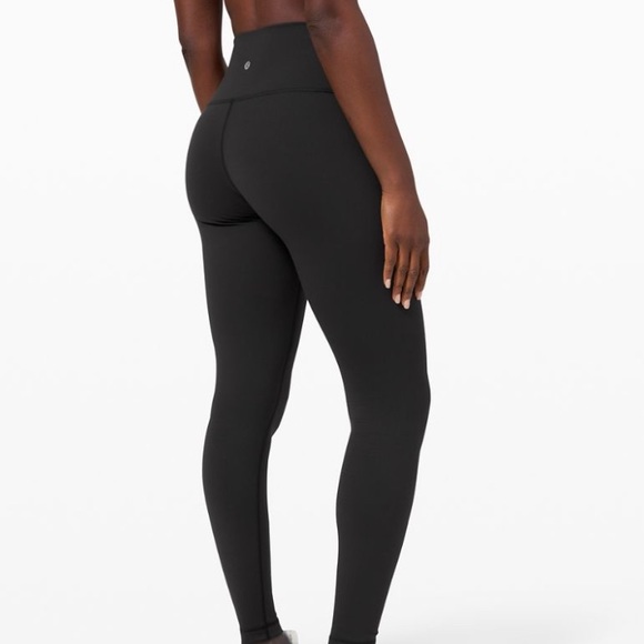 Worn Black Lululemon Wunder Under Leggings - Picture 1 of 4
